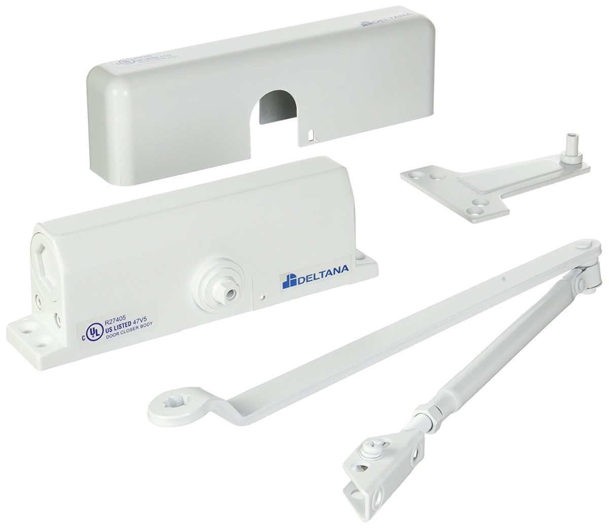 Adjustable Surface Door Closer, White