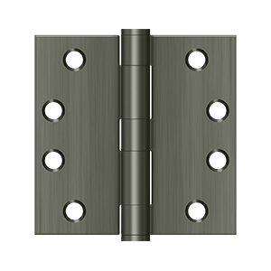 S44R5BB15A 4 x 4 x 0.625 in. Radius Hinge, Antique Nickel