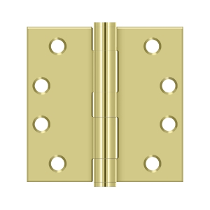 4 x 4 x 0.625 in. Radius Hinge, Polished Brass