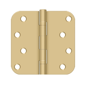 S44R5BB4 4 x 4 x 0.625 in. Radius Hinge, Brushed Brass