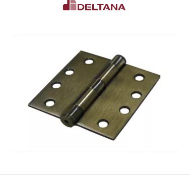 4 x 4 in. Square Corner Ball Bearing Mortise Hinge, Antique Brass
