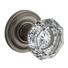 Picture of Baldwin PVCRYTRR152 6AL DS Privacy Crystal Knob Traditional Round&#44; Antique Nickel