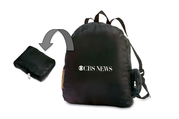 12.25 x 17.5 x 4.5 in. Compact Foldable Backpack - Black