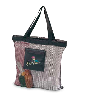 15.5 x 15.5 in. Mesh Beach Tote Bag - Blue