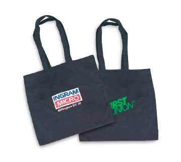 14 x 14 in. Light Weight Cotton Tote Bag - Black