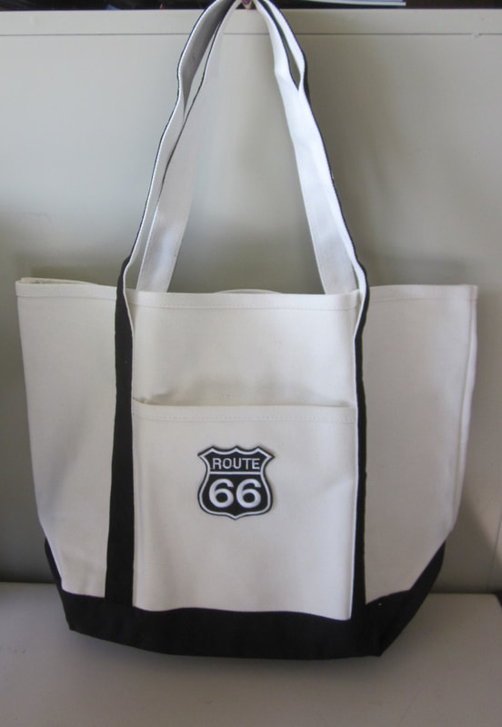 20 x 13 x 6 in. Medium Canvas Boat-Tote Bag - White & Black