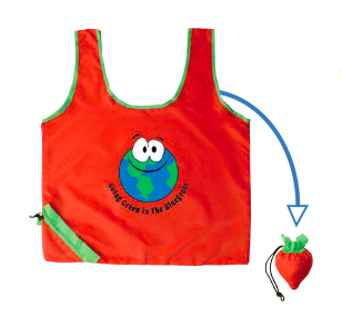 19 x 14.5 in. Strawberry Folding Tote Bag - Red