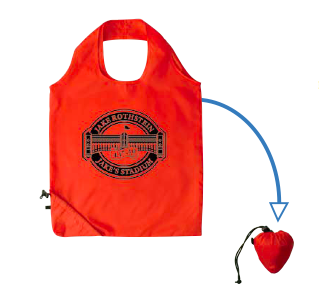 14 x 15 in. Heart Shape Fold-Tote Bag - Red