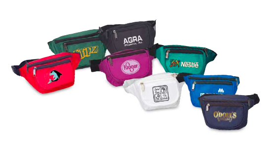 10-333 12 x 5.75 x 2.5 in. 3-Pockets Fanny BagPack - Assorted Color