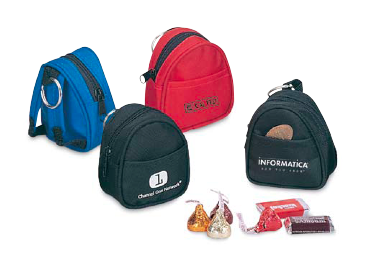 2.75 x 3 x 1.5 in. Mini BackPack Coin Pouch Holder - Black, Blue & Red