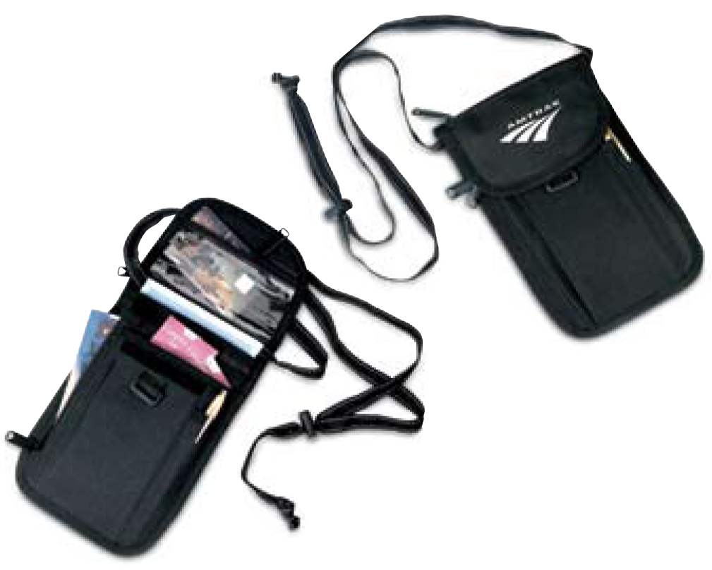 5.5 x 8.75 in. Travel Neck Wallet - Black