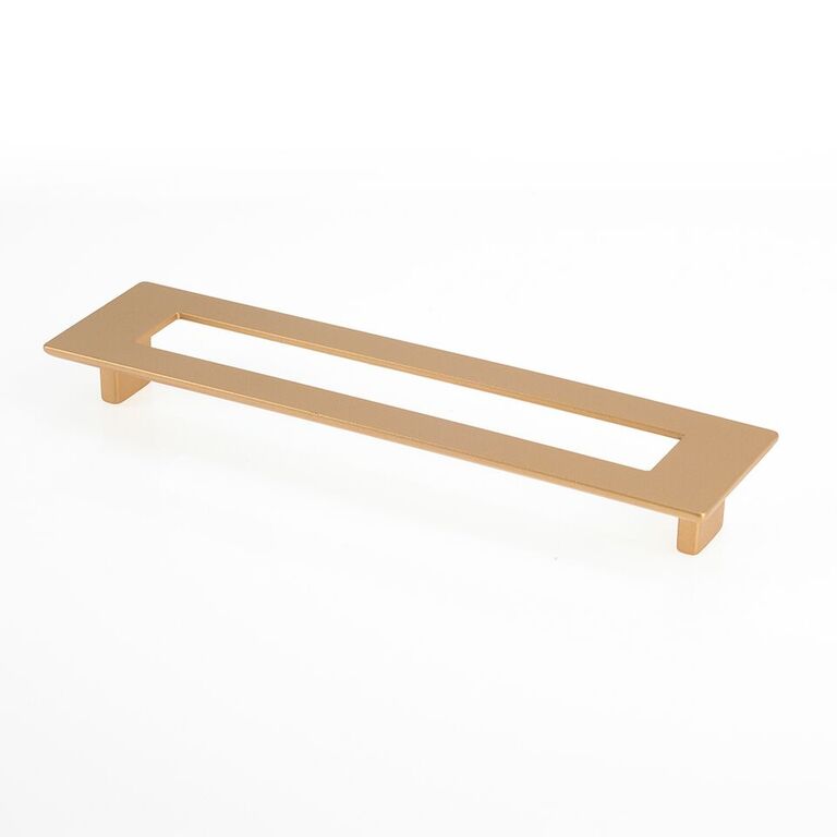 8-107001920903 192 mm Large Rectangular Slotted Cabinet Pull with Hole - Matte Brass