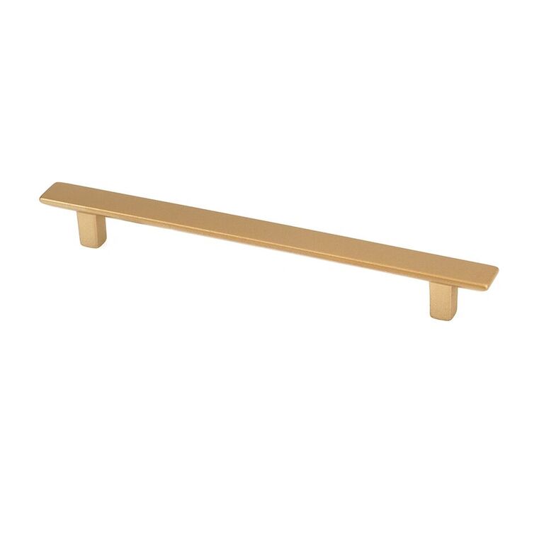 8-105101280903 128 mm Thin Rectangular Pull - Satin Matte Brass