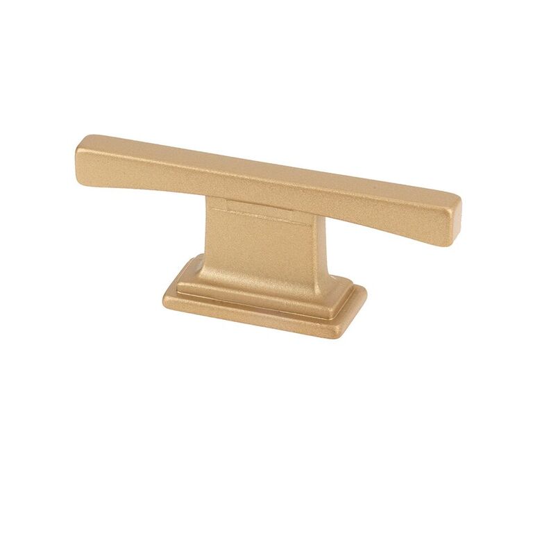 16 mm Thin Square Transitional T Cabinet Pull - Matte Brass