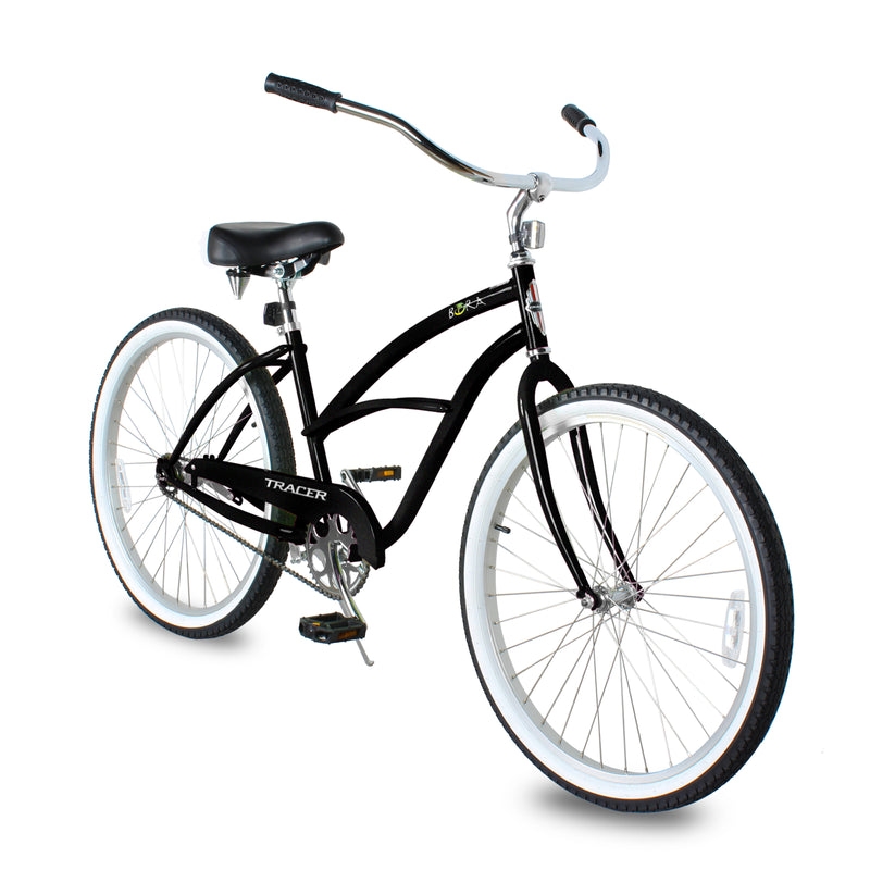Bora 26 Inch Beach Cruiser Bikes Single Speed for Women - Matte Black