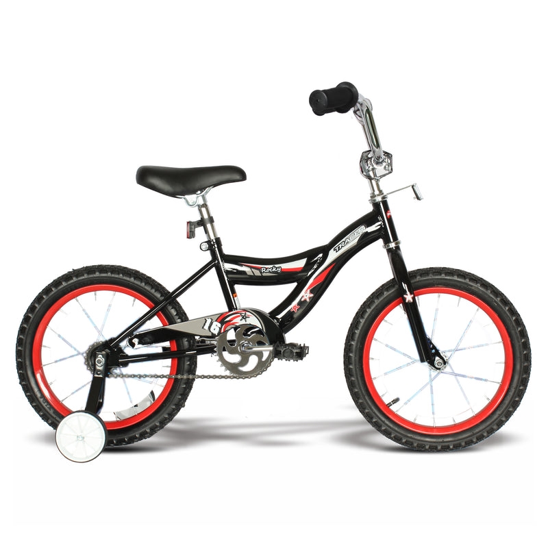 Rocky 16 Inch Kids Bikes with Training Wheels - Black