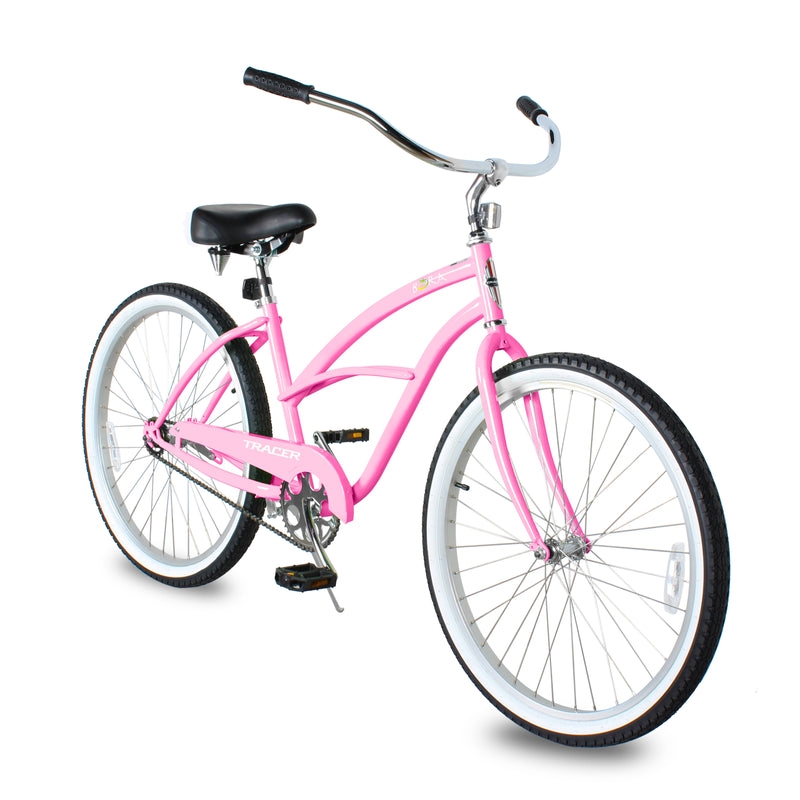 Bora 26 Inch Beach Cruiser Bikes Single Speed for Women - Pink