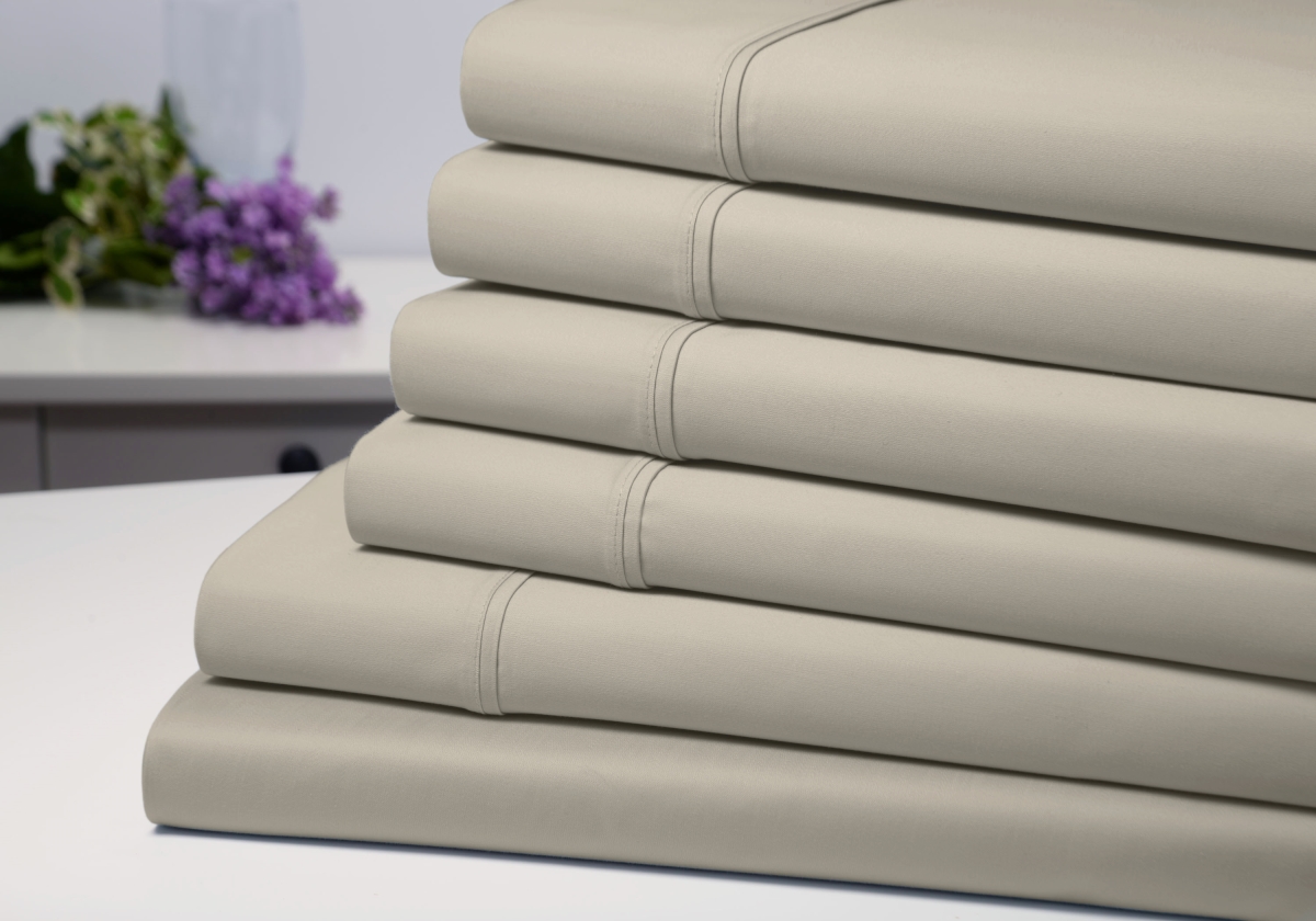 Picture of Bamboo Comfort 1300QNTP 6 Piece Solid Sheet Set&#44; Taupe - Queen