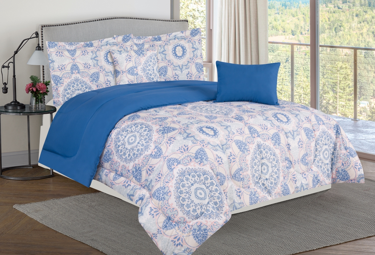 5PCCOMKGALEX King Size Comforter Set with Decorative Pillows, Alexandra - 5 Piece