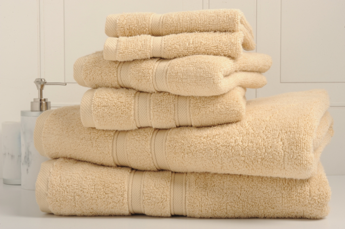6-Piece Egyptian Cotton Bath Towel Set - Linen - Luxurious Zero Twist
