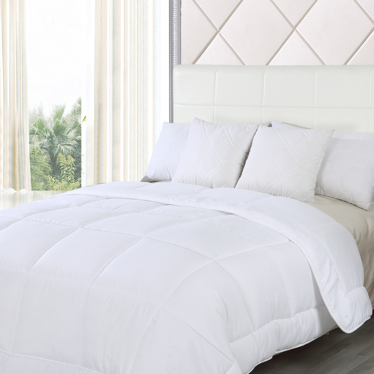King Size Waterford Home Goose Down Alternative Comforter, White