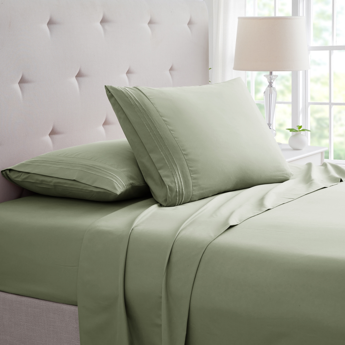 Twin Bamboo Luxury Sheet Set - Sage - 4 Piece - Soft & Breathable