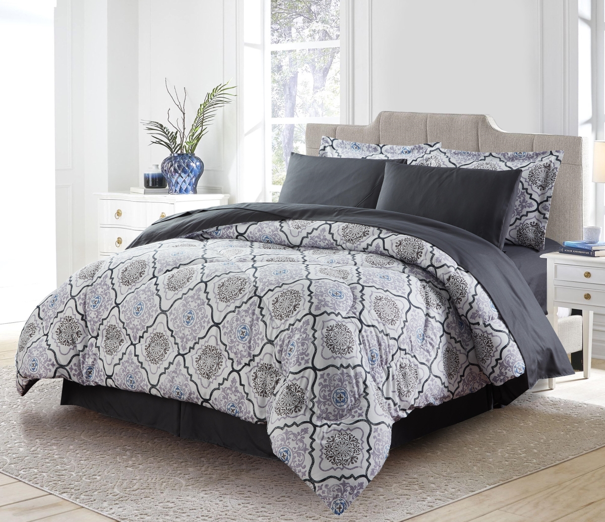 King Size Down Alternative Comforter Set - Verona - 8 Piece - Ultra-Soft