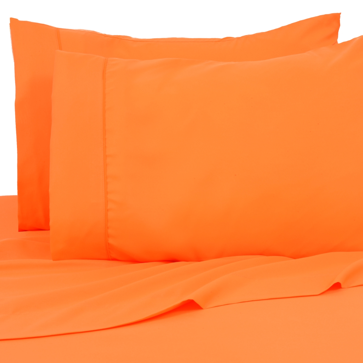 King Size Bright Microfiber Sheet Set - Bright Orange - 4 Piece - Deep Pocket