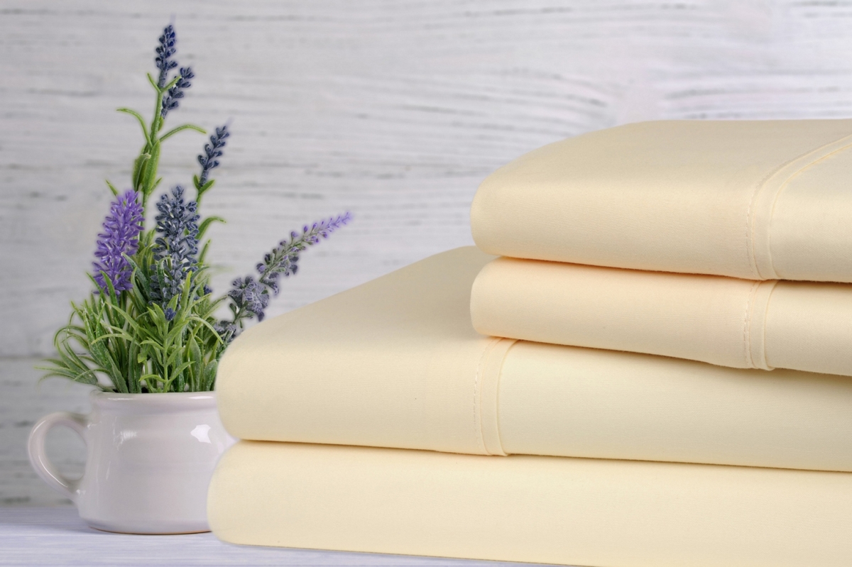 Picture of 1800 Series 1410TWIV Twin Size Bamboo Lavender Infused Scented Sheet Set&#44; Ivory - 4 Piece