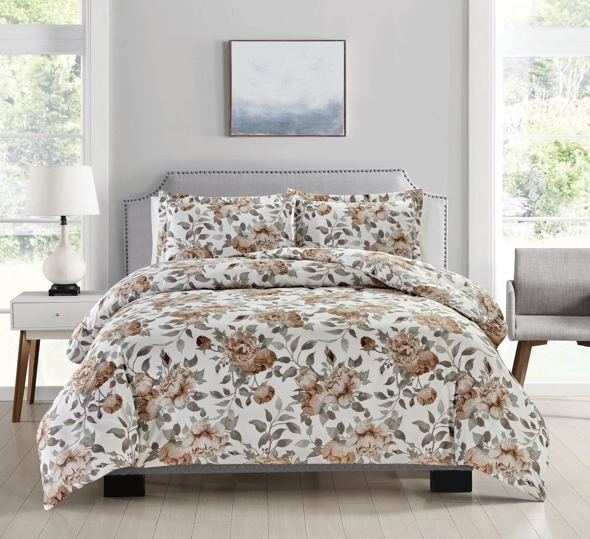 1461QNWILD Queen Size Duvet & Down Alternative Comforter Set, Wildflower - 4 Piece -  Bibb Home