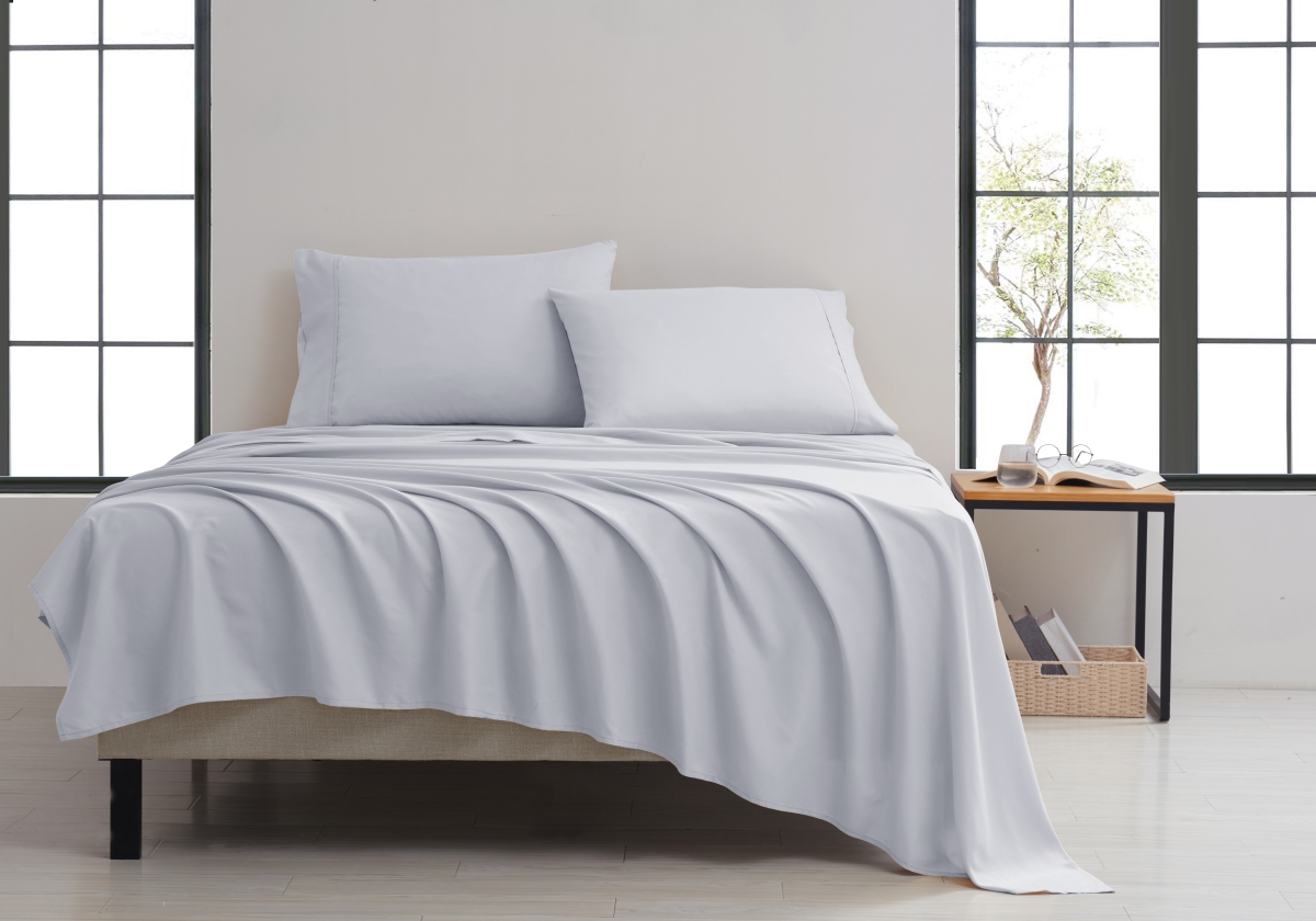 Kathy Ireland 1375FLSIL Full Size Twill Weave Luxury Sheet Set, Silver - 4 Piece
