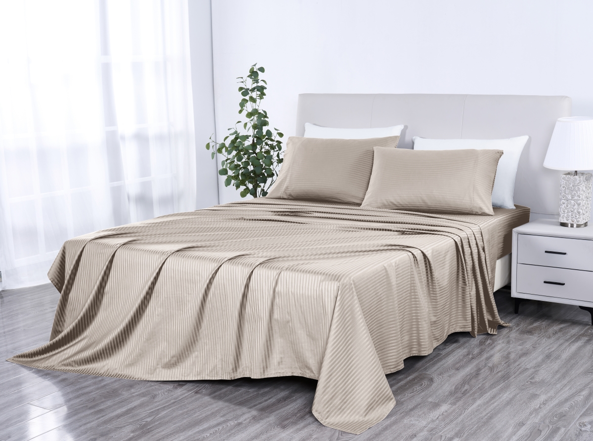 1206KGBEI King Size 1000 Thread Count Egyptian Cotton Sheet Set, Beige