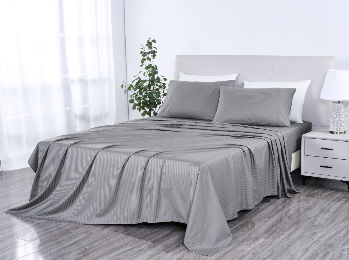 1206QNSIL Queen Size 1000 Thread Count Egyptian Cotton Sheet Set, Silver