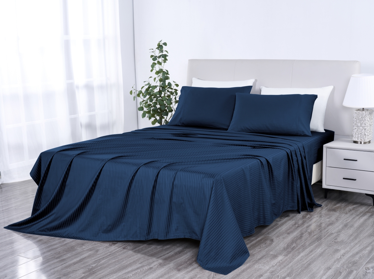 1206TWNAV Twin Size 1000 Thread Count Egyptian Cotton Sheet Set, Navy