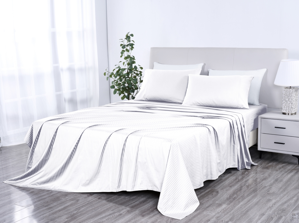 1206TWWH Twin Size 1000 Thread Count Egyptian Cotton Sheet Set, White