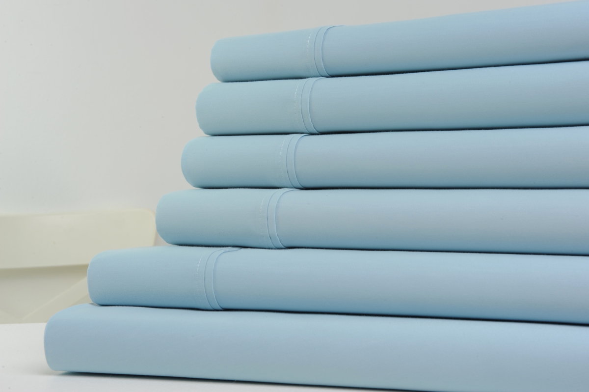 Queen 1200 Thread Count Sheet Set - Sky Blue - 6 Piece - Wrinkle Resistant