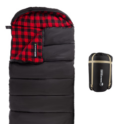 Picture of Trademark 75-CMP1073 32F Rated 3 Season Envelope Style Sleeping Bag with Hood, Black - Extra Large