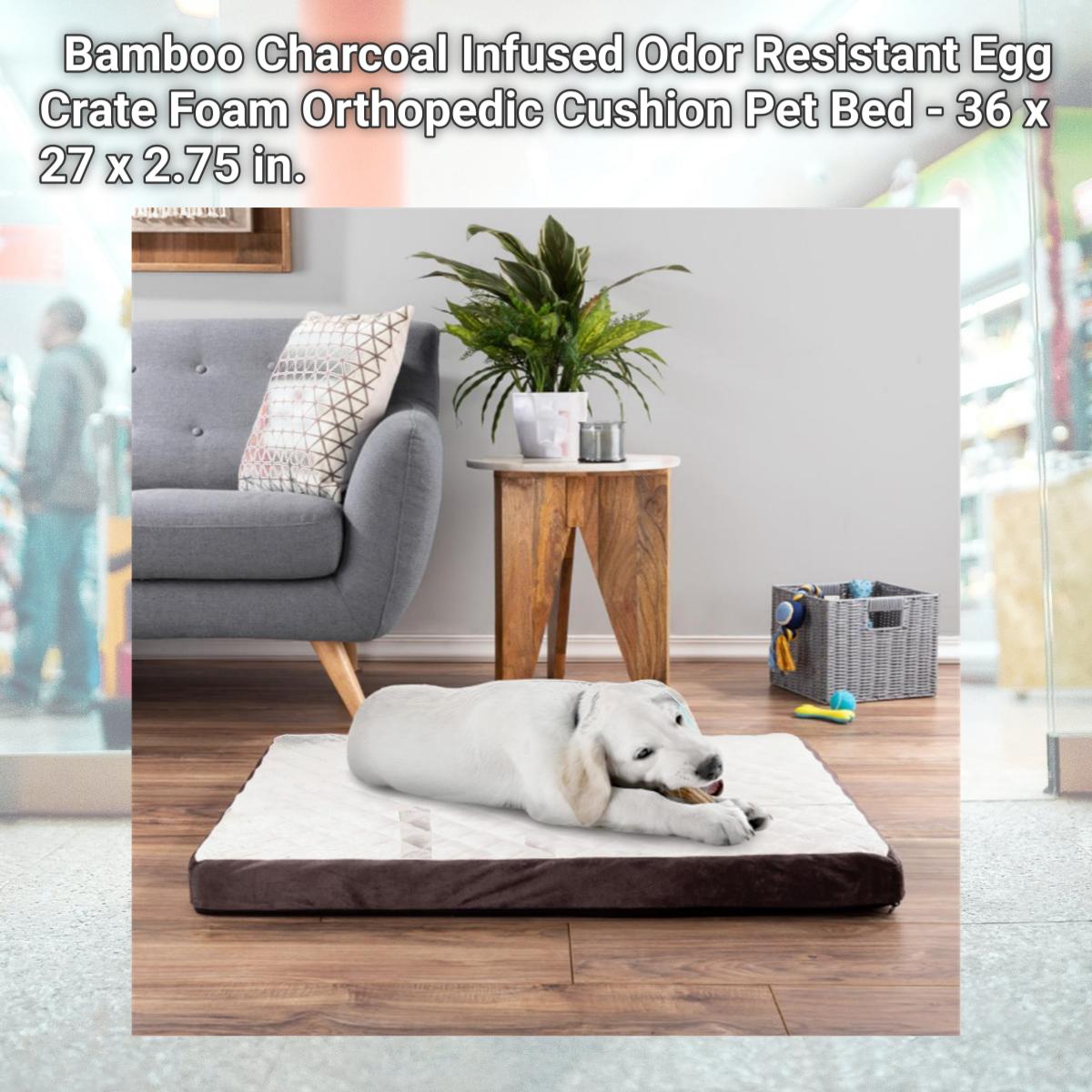 Picture of Petmaker 80-PET6162 Bamboo Charcoal Infused Odor Resistant Egg Crate Foam Orthopedic Cushion Pet Bed - 36 x 27 x 2.75 in.