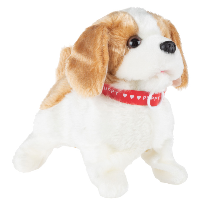 Picture of Happy Trails 80-TK173440 Interactive Plush Puppy Toy&#44; White & Brown