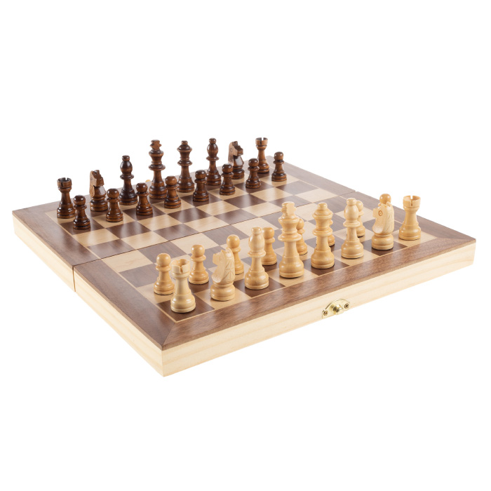 Picture of Hey Play 80-Z001701904 Chess Set with Folding Wooden Board - Beginners Portable Classic Strategy and Skill Game