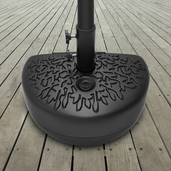 Picture of Pure Garden 50-LG1211 34 lbs Half Moon Umbrella Weighted Semicircle Base Stand, Black