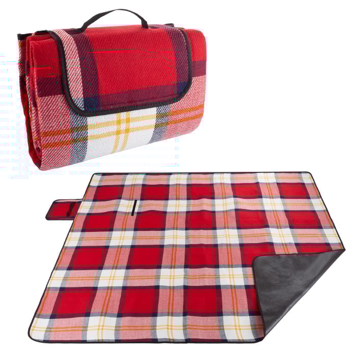 Picture of Wakeman Outdoors 75-CMP1101 Beach Mat with Foam Padding&#44; Red Plaid