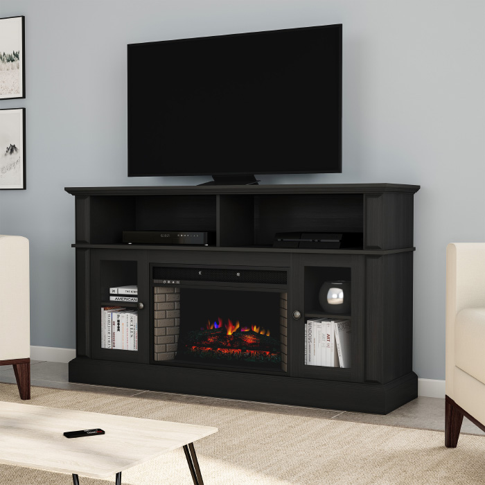 Picture of Lavish Home 80-FPWF-6 Heat Electric Fireplace TV Stand, Black
