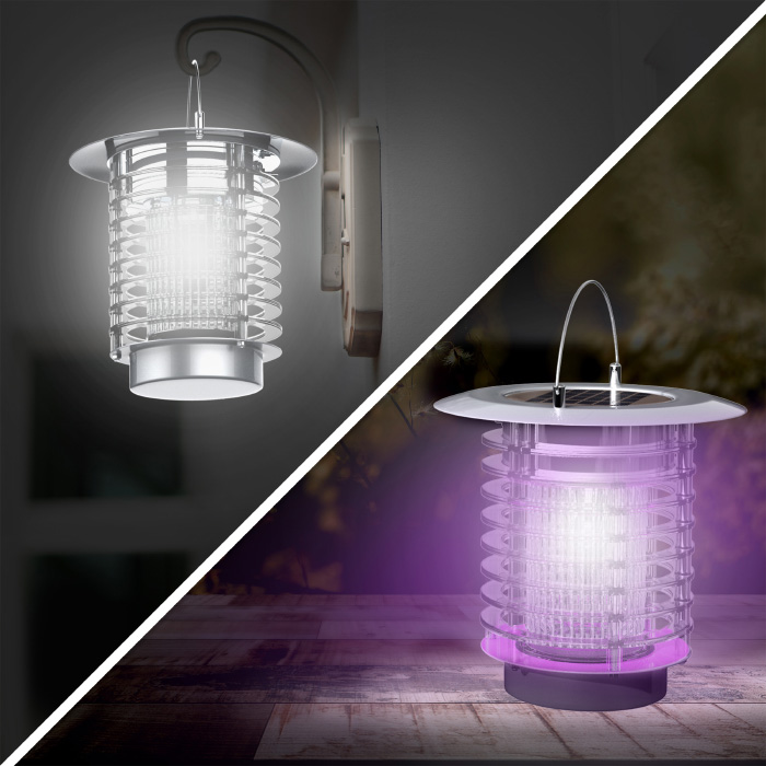 Picture of Pure Garden 50-LG1198 Solar Powered & Rechargeable LED Lantern & Bug Zapper- 2-in-1 Portable Ultraviolet Lamp