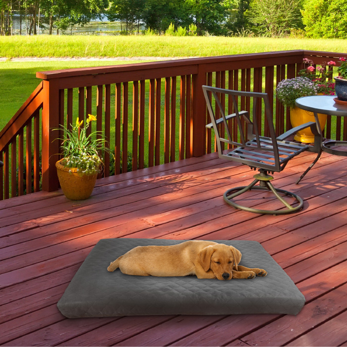 Picture of Petmaker 80-PET6079GRY 36 x 27 in. Indoor & Outdoor Waterproof Memory Foam Pet Bed&#44; Gray