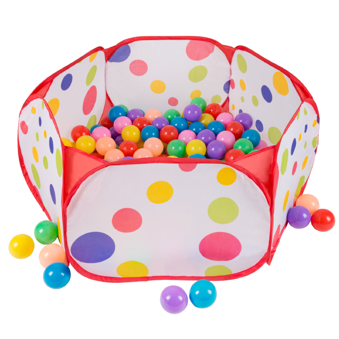 Picture of Hey Play AF420000 Kids Pop-up Six-sided Ball Pit Tent with 200 Colorful & Soft Crush-proof Non-toxic Plastic Balls