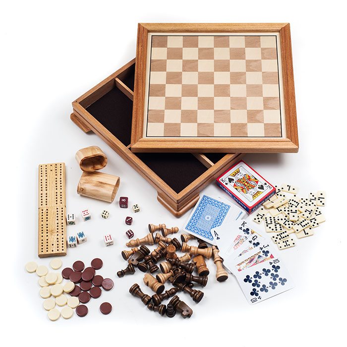 Picture of Trademark 12-2072 7-In-1 Chess Backgammon Deluxe Game Set