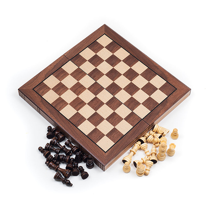 Picture of Trademark 12-2114 Walnut Book Style with Staunton Chessmen Chess Board