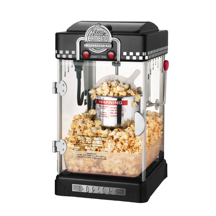 Picture of Trademark 83-DT5620 2.5 oz Black Little Bambino Table Top Retro Machine Popcorn Popper