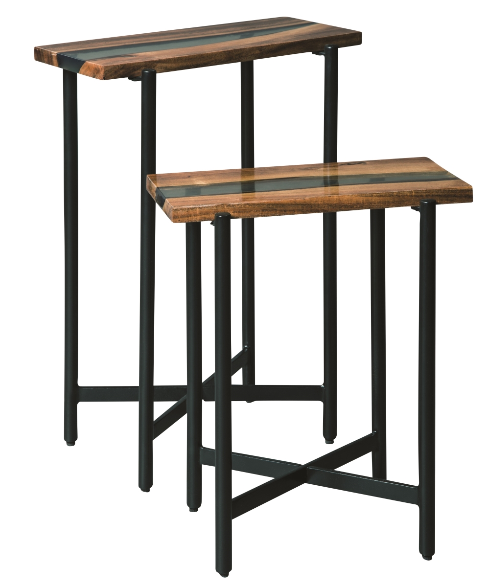 Picture of Alaterre AWRE0120N 18 in. Rivers Edge Acacia Wood & Acrylic Nesting End Tables - Set of 2